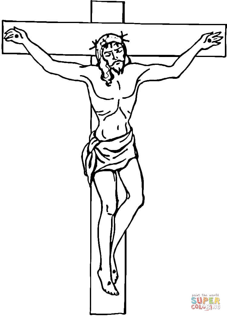 Jesus on the cross coloring page free printable coloring pages