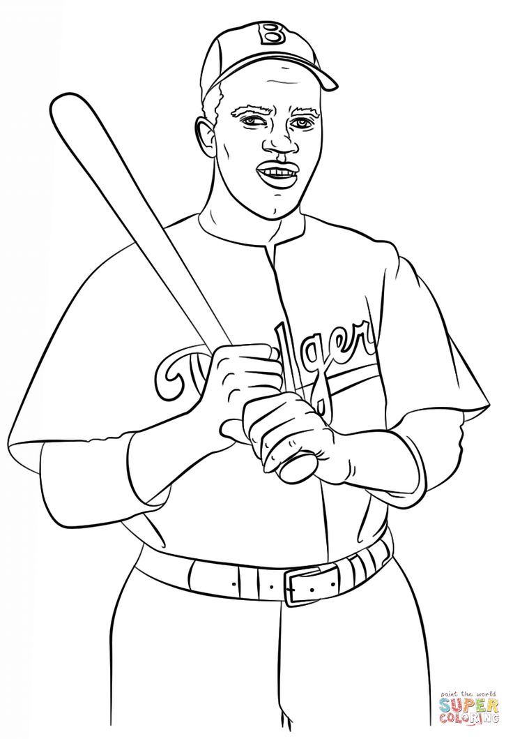 Jackie robinson coloring page free printable coloring pages pictures of jackie robinson jackie robinson jackie robinson craft