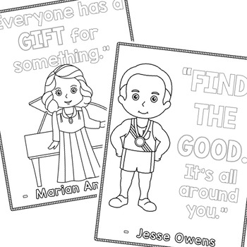 Black history coloring pages with quotes activity by texas teacherella