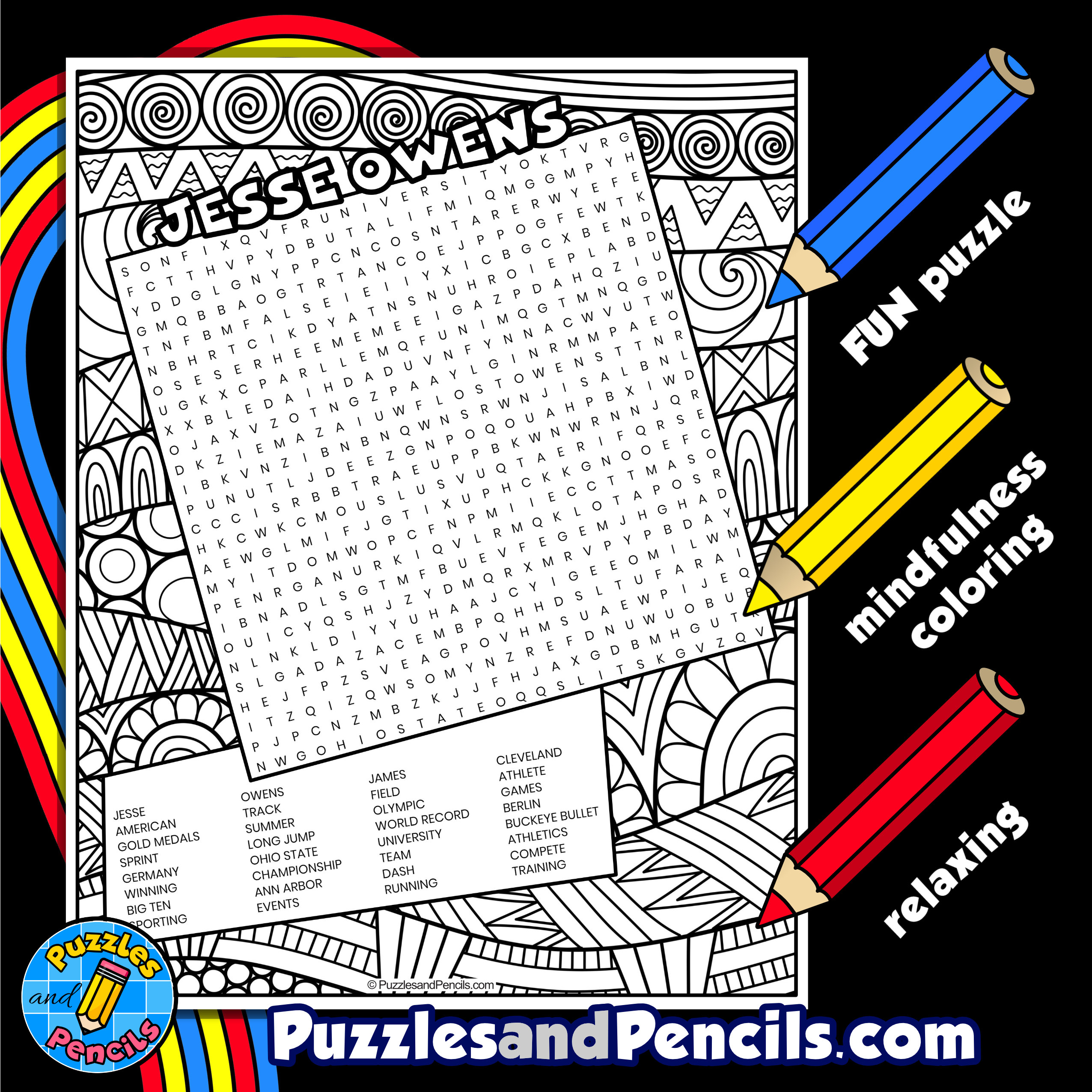 Jesse owens word search puzzle activity black history month wordsearch made by teachers