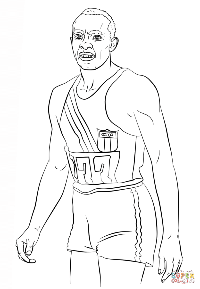 Jesse owens coloring page free printable coloring pages