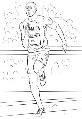 Usain bolt coloring page free printable coloring pages