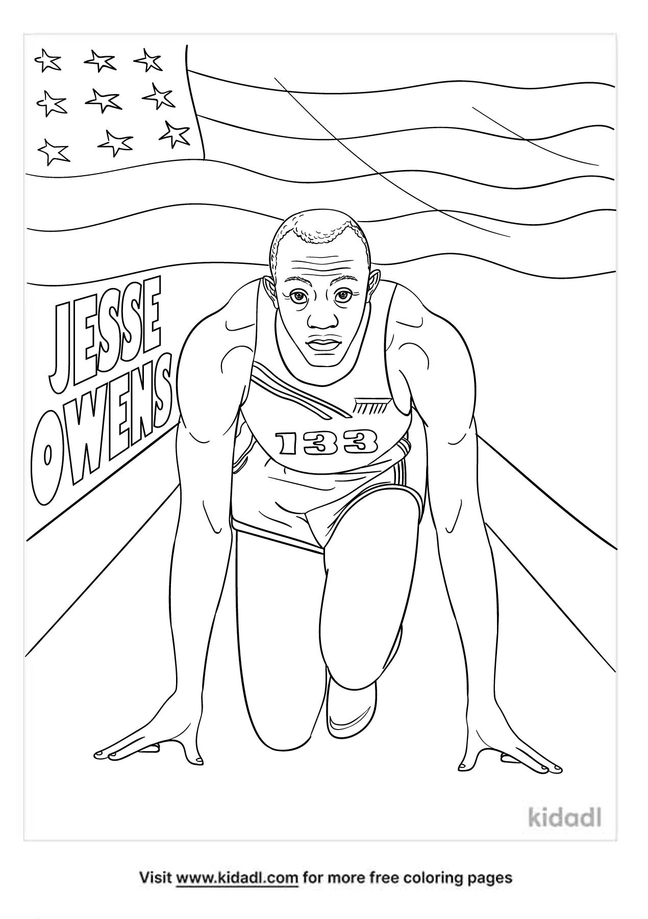 Free jesse owens coloring page coloring page printables