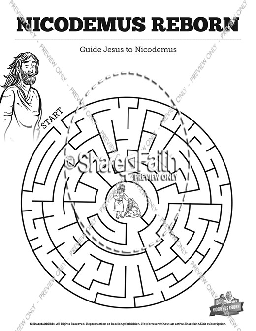 John nicodemus bible sunday school coloring pages clover media