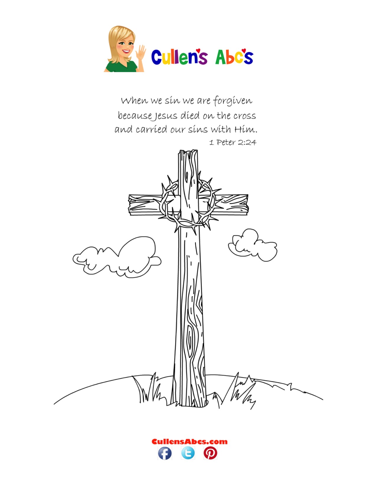 Bible key point coloring page jesus is arrested and crucified free childrens videos activities