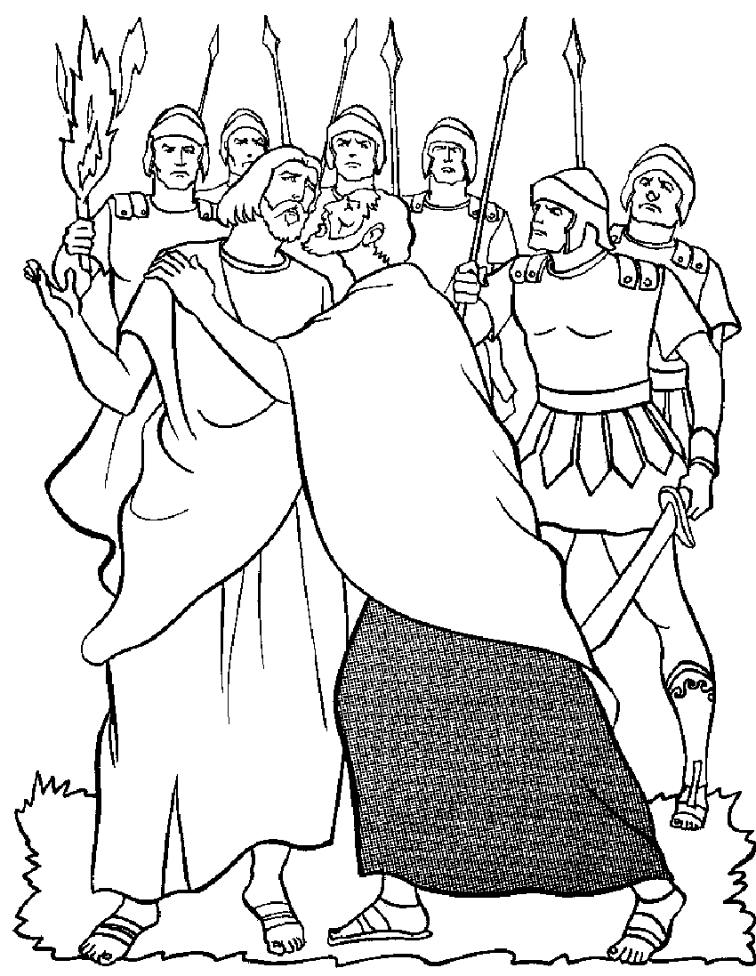 Jesus arrested coloring page