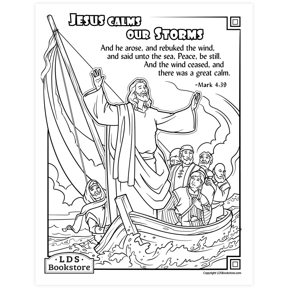 Jesus calms our storms coloring page