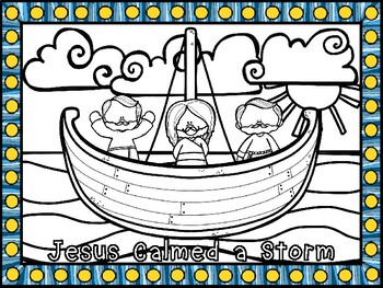 Jesus calms the storm craft and color sheet by jannysue tpt