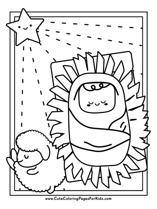 Religious christmas coloring pages