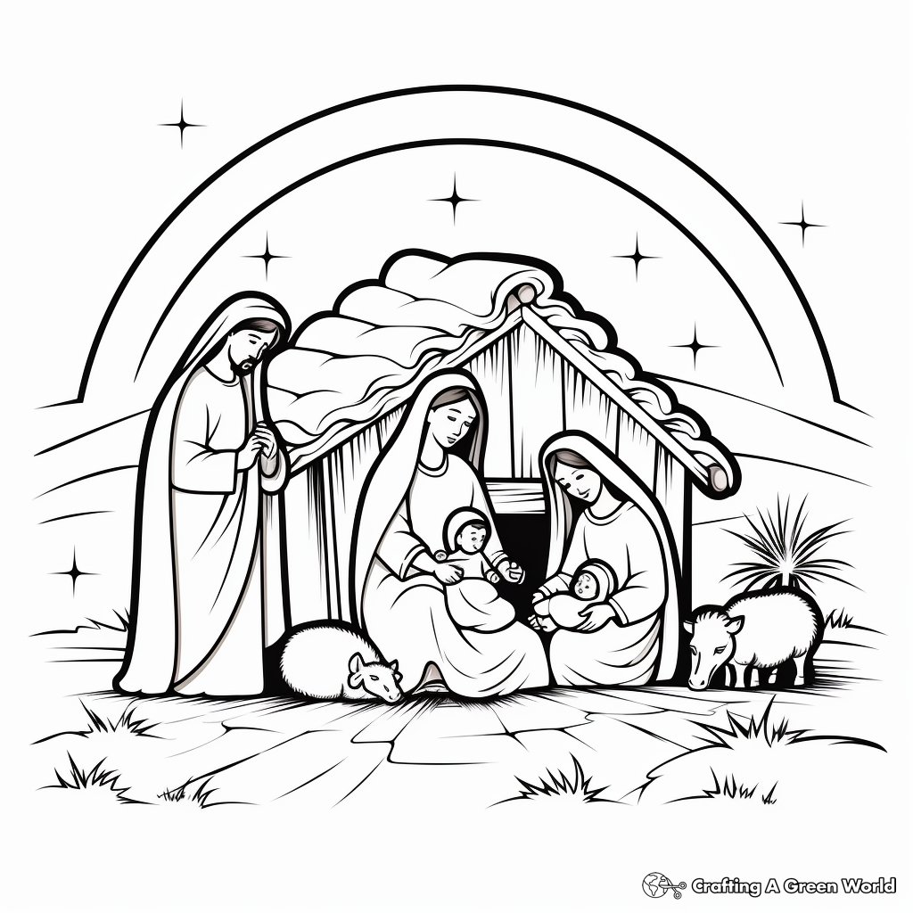 Christian christmas coloring pages