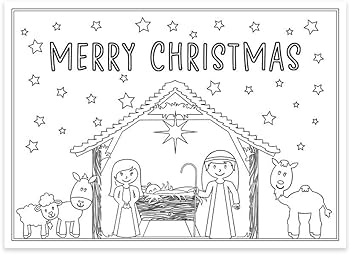 Christmas coloring greeting cards holiday greetings jesus is the reason christian religious coloring pages cards bible flat cards kids adult diy crafts grandchildren assortment pack count office products