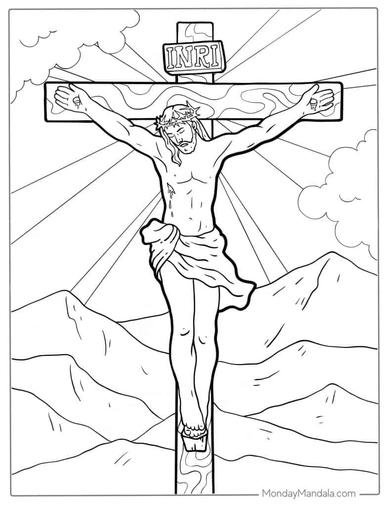 Cross coloring pages free pdf printables