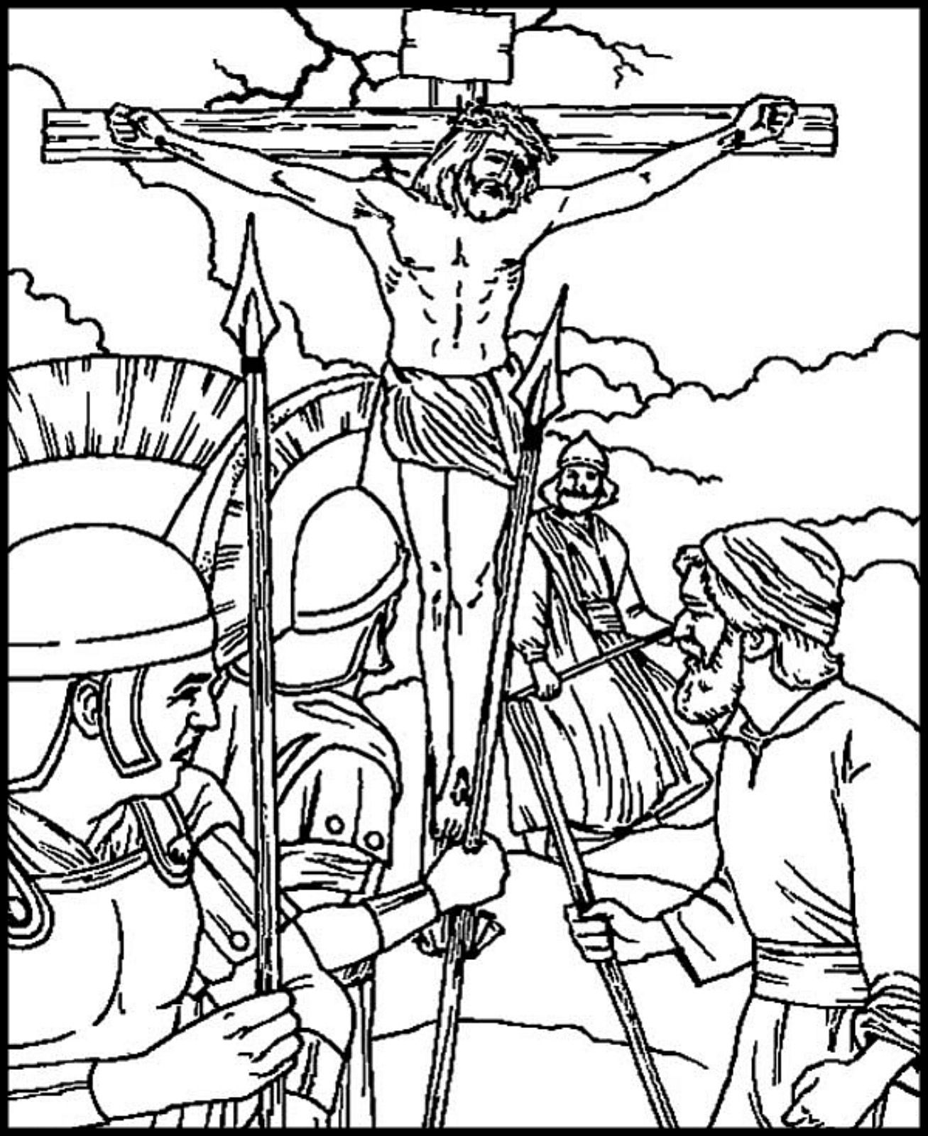 Crucifixion of jesus christ bible coloring pages coloring pages easter bible crafts