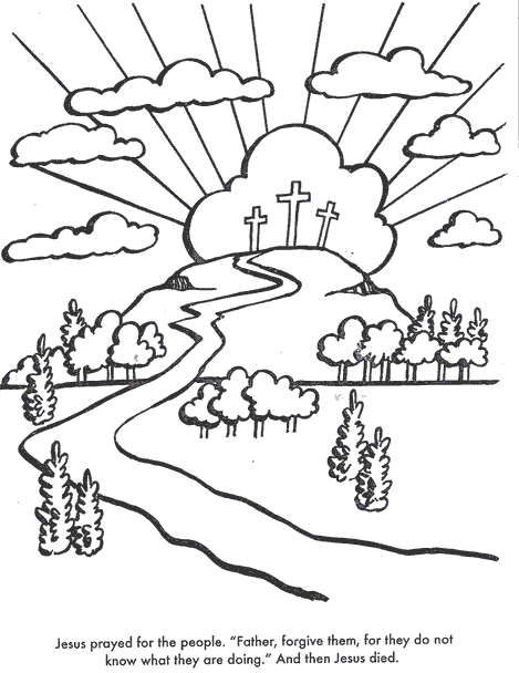 The crucifixion bible coloring page for kids to learn bible stories bible coloring pages sunday school coloring pages bible coloring