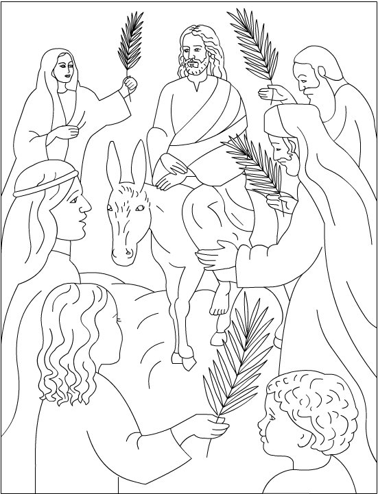 Palm sunday coloring pages