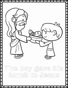 Jesus feeds coloring page set by ron brooks tpt