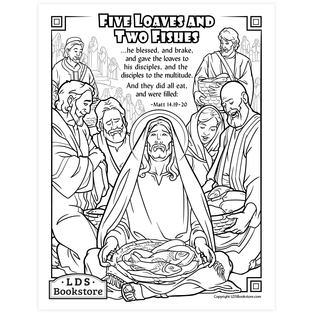 Jesus feeds the coloring page