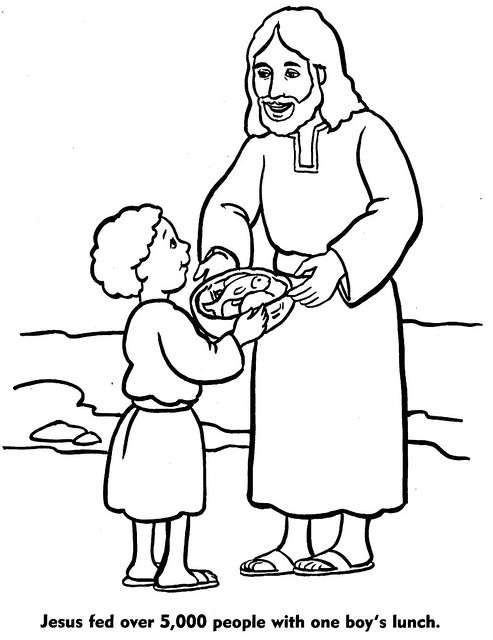 Coloring sheet the donut man pagejpg jesus feeds the â