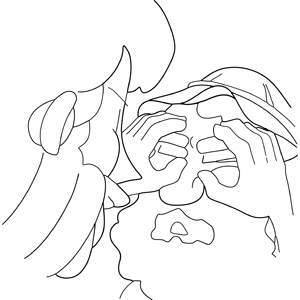 Jesus heals a blind man coloring page