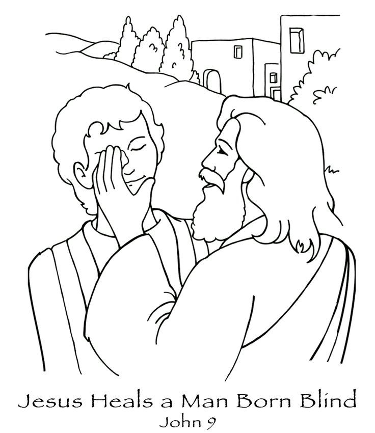 Free coloring pages printable jesus heals the blind man jesus heals blind man