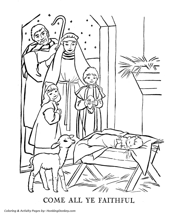 Religious christmas bible coloring pages