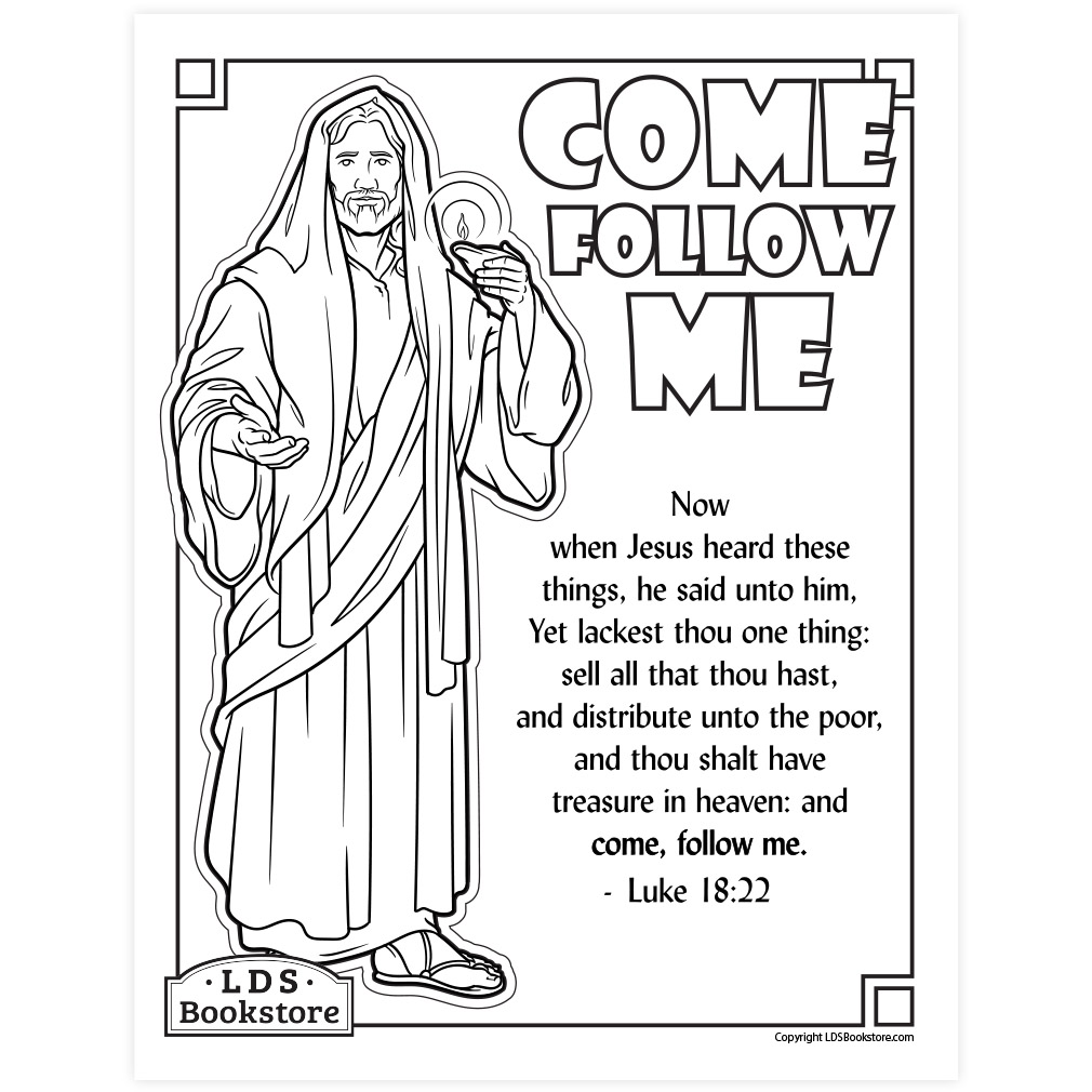 E follow me coloring page