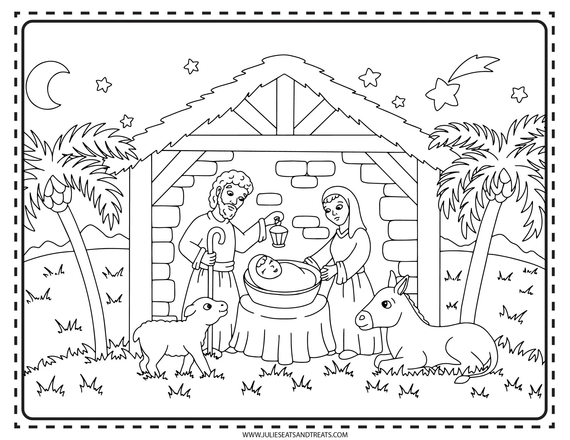 Nativity coloring pages