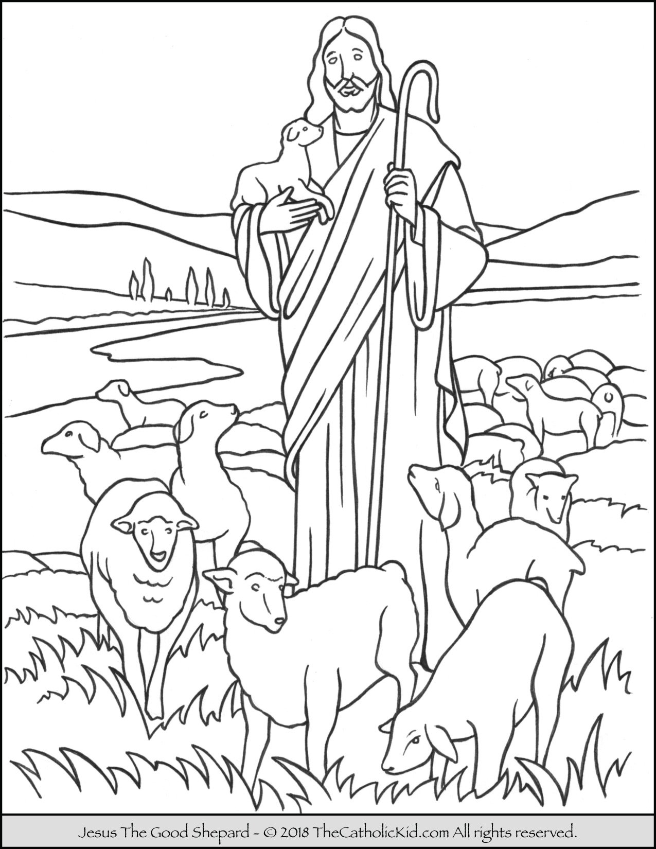 Jesus the good shepard coloring page