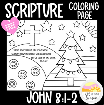 Jesus is the light of the world christmas coloring page tpt