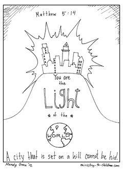 Matt coloring page light the world city on a hill