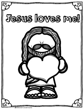 Jesus loves me coloring page tpt