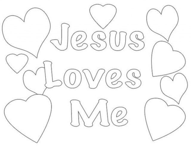 Awesome photo of jesus loves me coloring page