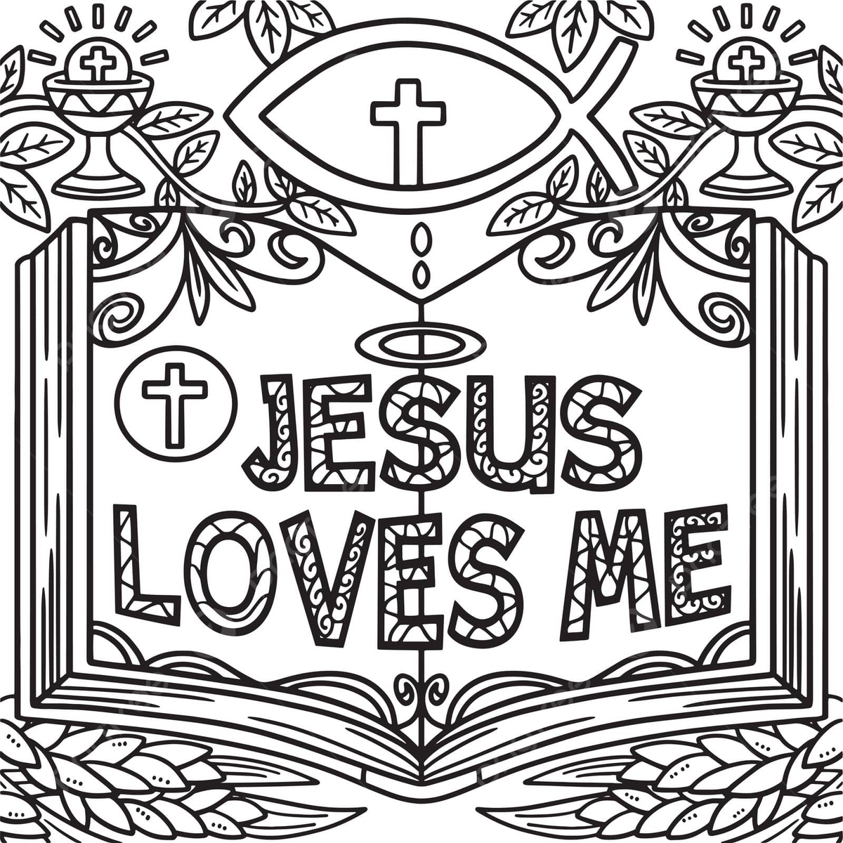 Jesus love for childrenchristian coloring page gospel jesus loves me coloring vector love drawing jesus drawing ring drawing png and vector with transparent background for free download