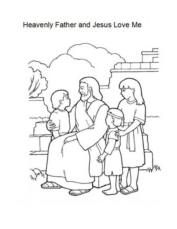 Heavenly father and jesus love me coloring page color luna jesus loves me heavenly father coloring pages