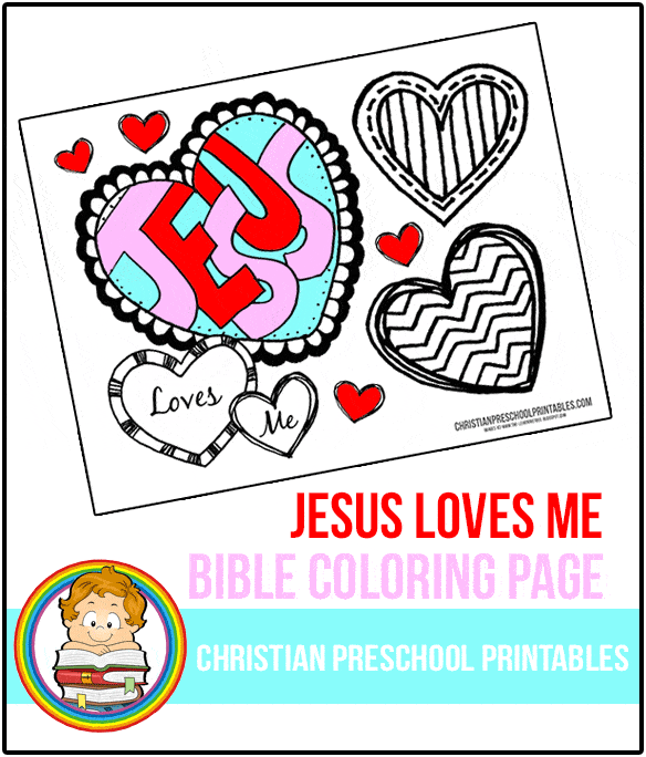 Jesus loves me coloring page