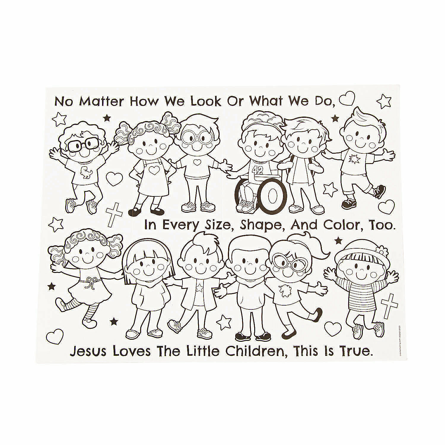 Color your own jesus loves the children accordion cards craft kits pieces