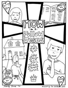 How do i follow jesus gospel coloring page