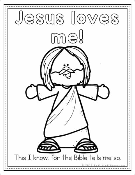 Jesus loves me coloring pages free printables set for kids