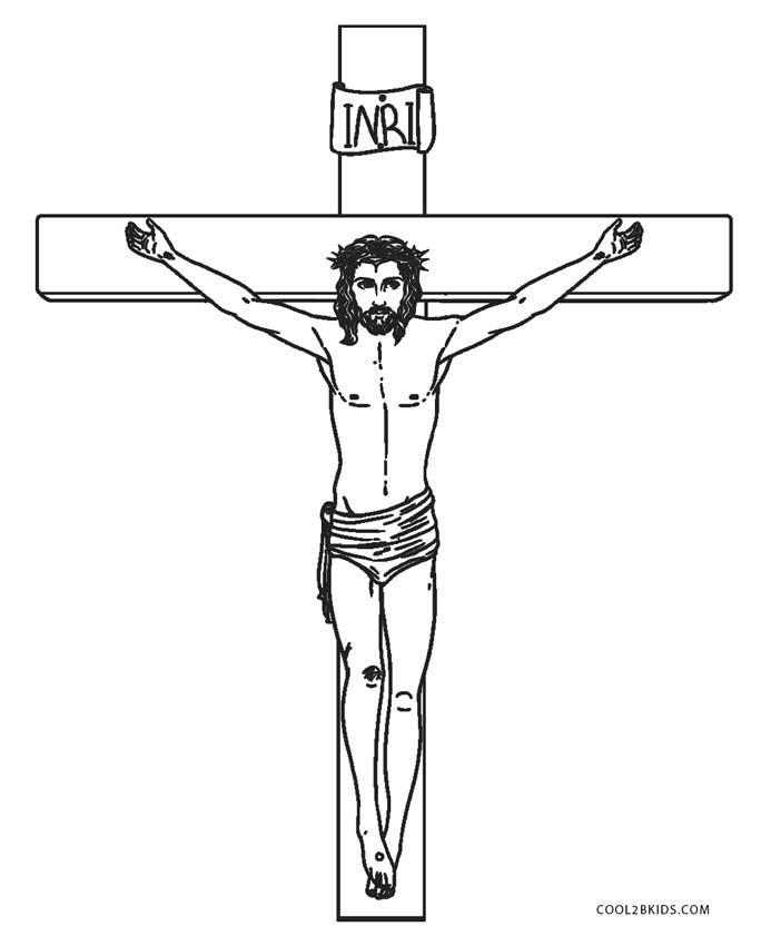Jesus on the cross coolbkids cross coloring page cross drawing cross paintings