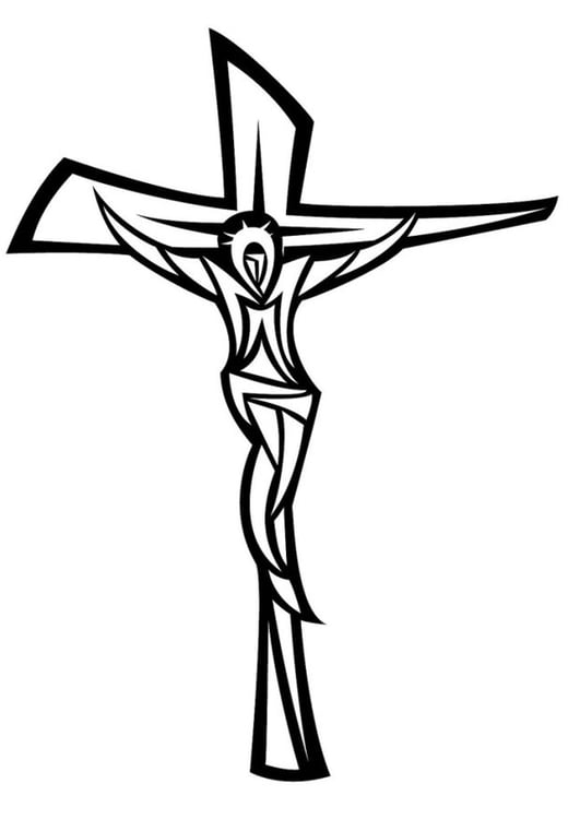 Coloring page jesus on the cross