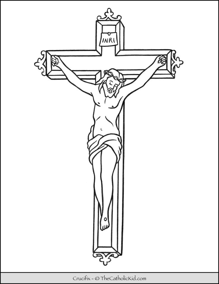 Crucifix coloring page