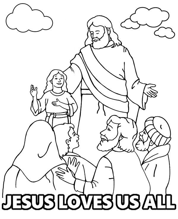 Printable jesus coloring page to print