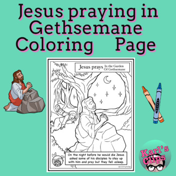 Jesus praying in the garden holy week lent easter coloring page