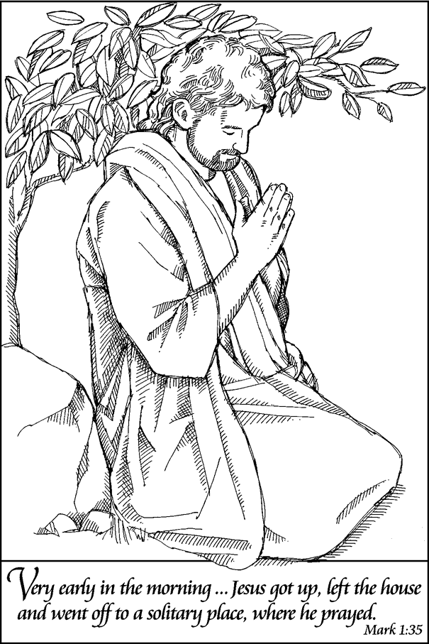 Jesus praying coloring pages collection