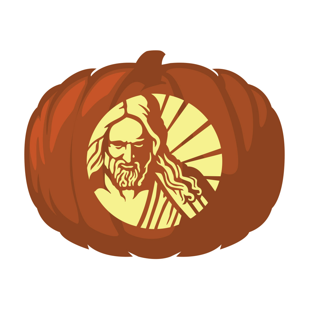 Christus profile pumpkin carving template