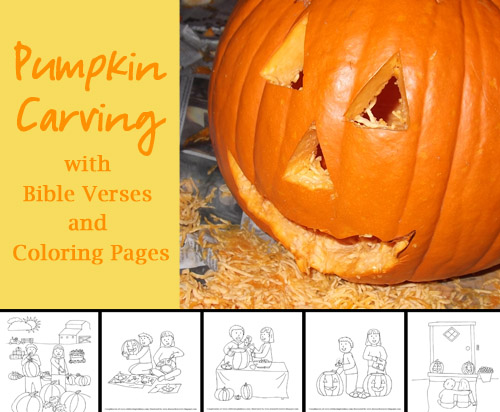 Pumpkin carving with bible verses celebrating holidays