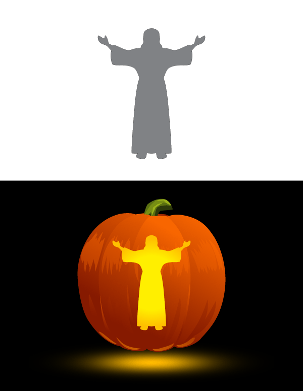 Printable jesus pumpkin stencil