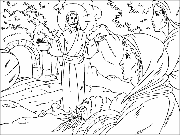 Resurrection of jesus coloring page