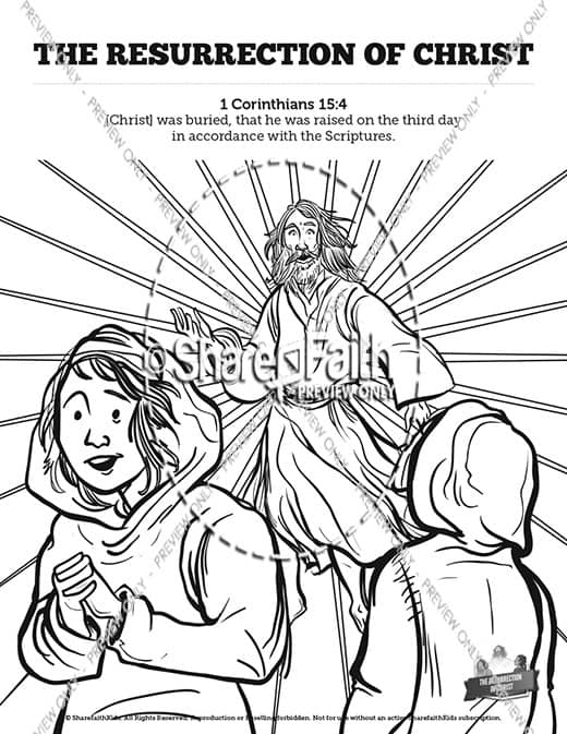 Jesus resurrection sunday school coloring pages â