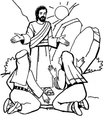 La rencontre de jesus ressuscitã avec les deux femmes a resurrected jesus greets the women jesus coloring pages easter coloring pages coloring pages